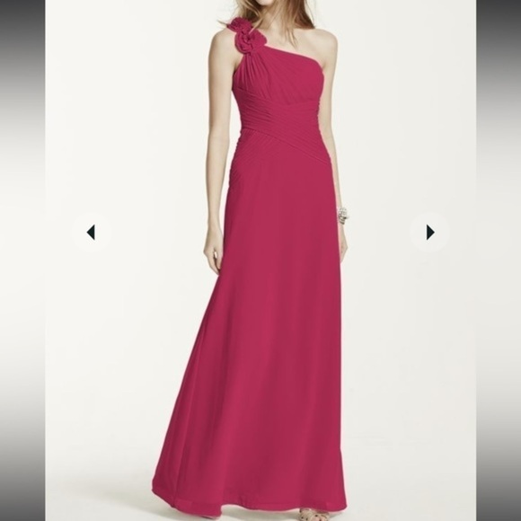 Floral Detailed One‎ Shoulder Chiffon Dress Size 0 - Picture 10 of 12